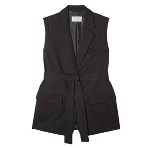 Everlane The Sleeveless Blazer Tencel Lyocell Cotton Classic Black
